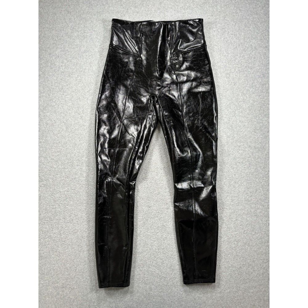 Spanx Legging Womens Petite Small Faux Patent Leather‎ Shaping High Waist Gloss